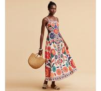 2026 Nuovo abito a bretelle con stampa intrecciata, outfit da vacanza, stile boho chic, outfit da concerto country, outfit da festival estivo, outfit da spiaggia per donna, outfit estivi da donna, sti