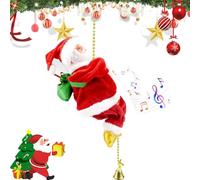 2026 Nuovo Babbo Natale Che Si Arrampica Sulla Corda, Corda Di Babbo Natale Con Allegra Melodia, Per L'albero Di Natale, Il Caminetto E Le Decorazioni Della Casa (1 pezzo - Rosso)