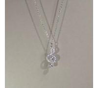 2026 Nuovo | Best Seller | Collana da donna con chiave di violino in argento e strass, nota musicale con elegante catena in argento, che crea un aspetto delicato e affascinante. Tagli UnicaLega di zin