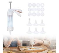 2026 Nuovo kit pistola for pressa for biscotti Spritz, dischi multifunzionali e set di ugelli for glassa, strumento di cottura portatile e durevole for la cottura delle vacanze