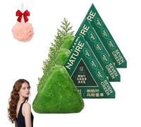 2026 Nuovo Nature Triangle Shampoo Solido, 120g Seven Green Sapone Shampoo, Usman Grass Barra Solida, Calma E Rinforza I Capelli, Controlla Il Sebo E La Forfora, Con Rete Schiumante (3pcs)