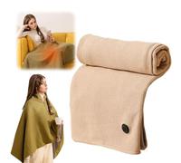 2026 Nuovo Scialle Riscaldato Portatile per Donna, Coperta Riscaldante Elettrica USB, 3 Livelli di Calore Regolabili Mantella Morbida Indossabile per Viaggi Invernali in Uff Beige 150×80cm(59×31.5in)