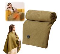 2026 Nuovo Scialle Riscaldato Portatile per Donna, Coperta Riscaldante Elettrica USB, 3 Livelli di Calore Regolabili Mantella Morbida Indossabile per Viaggi Invernali in Uff Green 150×80cm(59×31.5in)