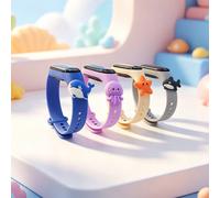 2026 Nuovo Set da 4 pezzi di braccialetti elettronici a LED per bambini serie oceano, con ciondoli carini a forma di squalo, medusa, stella marina e balena, display ora data e cronometro, adatti per i