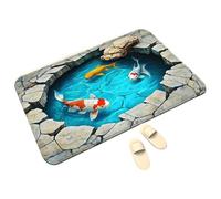 2026 Nuovo Tappeto Con Fori 3D - Tappeto Con Illusione Ottica 3D | Tapppeto Antiscivolo Fun Fishpond 40x60 Cm, Zerbini Illusion | Per Il Ringraziamento, La Casa, Le Vacanze, La Festa Di Capodanno