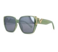 2026 Occhiali da sole a forma di V per le donne specchio retrò occhiali da sole per le signore occhiali da sole vintage occhiali da sole neri femminili, C6 Verde Grigio, Taglia unica