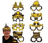 2026 Occhiali di Capodanno | 8 Pezzi per cabina fotografica per feste - per Occhiali da festa | Per Adolescenti Adulti Partecipanti Ospiti Celebrazione Notturna Ufficio Canzoni