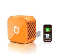 2026 Ottocast Mini Pot Orange, Adattatore CarPlay e Android Auto Wireless 2-in-1, Dongle Wireless Plug & Play, Auto-Connessione in 5s, Mini Cube per Auto con Sistema Cablato di Serie, iPhone e Android