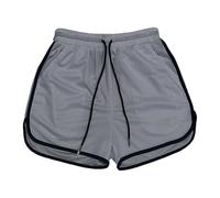 2026 - Pantaloncini da uomo per fitness, estivi, con design diviso, per corsa, palestra e casa primavera estate, Grigio, L