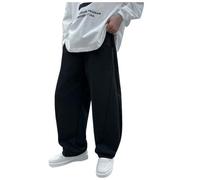 2026 - Pantaloni da ragazzo con coulisse Pantaloni da jogging elastici in cotone Jogger attivo per bambini Pantaloni da bambino Set, Nero , 10-11 Anni