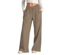 2026 Pantaloni Donna Estivi Pantaloni Lino Donna Larghi Eleganti Leggeri Comodi Morbidi Estivi Taglie Forti Pantalone Leggero Estate Lunghi Leggeri Casual Dal Taglio Dritto E Comodo Con A Elastico