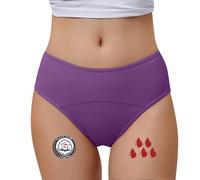 2026 Pantaloni fisiologici da donna di grandi dimensioni Mestruazioni Postpartum Biancheria intima mestruale a vita media, Viola, 5XL