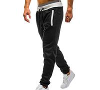 2026 - Pantaloni stabili per il tempo libero elastici da uomo metà jogging con tasche sport vita pantaloni da uomo in pile pantaloni da casa da uomo, Nero , 3XL