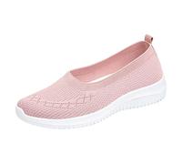 2026 Pantofole casual da donna, comode scarpe basse piatte con pizzo rotondo per tutti i giorni, incontri, viaggi, primavera, estate, scarpe da ginnastica alla moda da donna mezza aperta, Colore: rosa