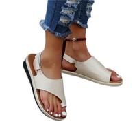 2026 Pantofole in Pelle da Donna Comoda Piattaforma Piatta da Donna Casual Morbida Clip per la correzione della Punta del Piede Sandalo Correttore borsite, Oro, US6/EU37