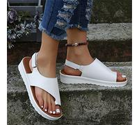 2026 Pantofole in Pelle da Donna Comoda Piattaforma Piatta da Donna Casual Morbida Clip per la correzione della Punta del Piede Sandalo Correttore borsite, Oro, US6/EU37