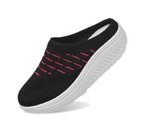 2026 Pantofole ortopediche da donna zoccoli e muli da donna con cuscino d'aria per il tempo libero sandali traspiranti scarpe per la salute diabetico slip on camminare speroni tallone maglia, Nero