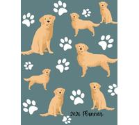 2026 Planner: Golden Retriever Dog Paw Prints Dated Weekly and Monthly Page Views With Space For Notes