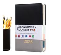 2026 Planner Notebook - A5 Cover Cover Daily Journal for Office School Home | Organizzatore settimanale e mensile con layout del calendario per la famiglia di lavoro per insegnanti di insegnanti stude