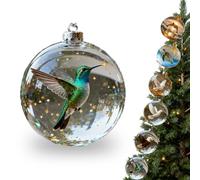 2026 Playful Animal 3D Glass Ball Decorations, 2026 Wildlife Wonders Collection Birds Crystal Glassball Ornament, Marine & Forest Life Crystal Glassball Ornament, Winter Holiday (Hummingbirds)