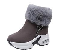 2026 Plus Size Donne Donne Inverno Moda Camoscio Caldo Pioggia Stivali Chelsea Block Heel Lug Sole Country Walk City Walking Over The Knee Stretch High, Grigio, 38.5 EU