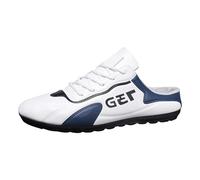 2026 Primavera Scarpe da uomo Lazy Slip Ons mezza pantofole commercio estero scarpe casual da uomo, bianco, 39 EU