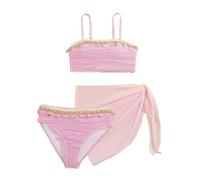 2026 Ragazze Costume Da Bagno Due Pezzi Bikini Costume Da Bagno Per Ragazze, Monocolore Canotta E Costume Da Bagno Per Set Costume Da Bagno Comodo Uv Costumi Da Bagno, Colore: rosa., 10-11 Anni
