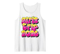 2026 Ragazze Viaggio Rosa Giallo Graffiti Design Gruppo Vacanza Canotta