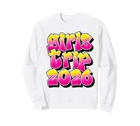 2026 Ragazze Viaggio Rosa Giallo Graffiti Design Gruppo Vacanza Felpa