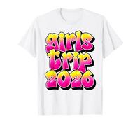 2026 Ragazze Viaggio Rosa Giallo Graffiti Design Gruppo Vacanza Maglietta