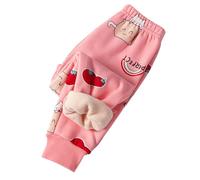2026 - Ragazzi Ragazzi Ragazzi Autunno Stile Cartoon Stampe Pantaloni Elastici per Bambini Pantaloni Invernali Set Bambino Ragazza, Colore: rosa., 6-7 Anni