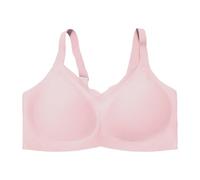 2026 - Reggiseni da donna senza anelli in acciaio, biancheria intima senza cuciture, grandi, comodi reggiseni con valutazione europea e stile ascensore, Colore: rosa., XXL