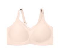 2026 - Reggiseni da donna senza anelli in acciaio, biancheria intima senza cuciture, grandi, comodi reggiseni con valutazione europea e stile ascensore, beige., 3XL