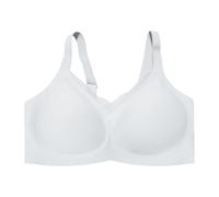 2026 - Reggiseni da donna senza anelli in acciaio, biancheria intima senza cuciture, grandi, comodi reggiseni con valutazione europea e stile ascensore, bianco, XL