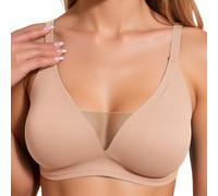 2026 - Reggiseno da donna in tessuto a rete, senza ferretto, regolabile, con un comfort, Beige, M