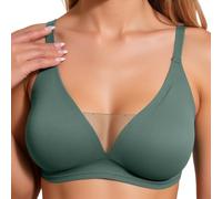 2026 - Reggiseno da donna in tessuto a rete, senza ferretto, regolabile, con un comfort, Verde scuro, M