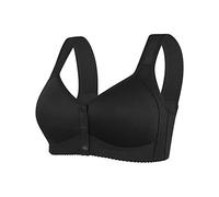2026 - Reggiseno da donna senza anello in acciaio, anteriore chiuso, schiena a T, taglie forti, senza cuciture, reggiseno sfoderato per grandi cose cornea del busto, Nero , 54