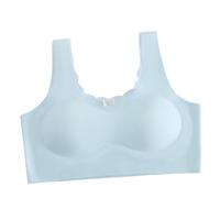 2026 Reggiseno Della Ragazza Senza Ferretto X-Back Bustier Con Rimovibile Imbottito E Largo Spalline Intimo Senza Seamless Bralette Top Per 18 Anni Bambini Fino A Adolescenti, Verde chiaro, L