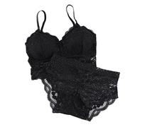 2026 Reggiseno Ritaglio Push Up Seta Bralette Biancheria Intima E Panty Set Lingerie Per Le Donne 2 Pezzi 2023, Nero , Taglia unica