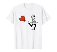 2026 San Valentino Coppie di San Valentino T-shirt interattive abbinate per idea lui e lei con design a tema, bianco, XXL