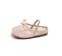 2026 Sandali da balletto da infilare, punta chiusa, fiocco, stile fata, traspiranti, per sandali eleganti e comodi, cachi, 6 Jahre