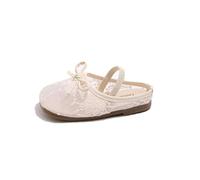 2026 Sandali da balletto da infilare, punta chiusa, fiocco, stile fata, traspiranti, per sandali eleganti e comodi, beige., 7 Jahre