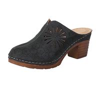 2026 - Sandali da donna con tacco alto con suola spessa, comodi sandali per il tempo libero, eleganti sandali con plateau dal design elegante, Nero , 38 EU