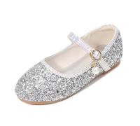 2026 Sandali per bambini Glitter Ragazza Sandali Con Cristallo, Alla Moda Design Con Cinghie A T Per Ed Aspetti, Comodo, Per Eleganti Comfort Pantofole Leggere, argento, 11.5 Jahre