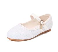 2026 Sandali per bambini Glitter Ragazza Sandali Con Cristallo, Alla Moda Design Con Cinghie A T Per Ed Aspetti, Comodo, Per Eleganti Comfort Pantofole Leggere, bianco, 9.5 Jahre