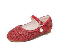 2026 Sandali per bambini Glitter Ragazza Sandali Con Cristallo, Alla Moda Design Con Cinghie A T Per Ed Aspetti, Comodo, Per Eleganti Comfort Pantofole Leggere, Colore: rosso, 6 Jahre
