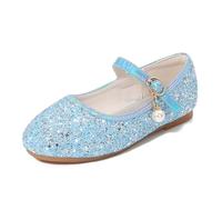 2026 Sandali per bambini Glitter Ragazza Sandali Con Cristallo, Alla Moda Design Con Cinghie A T Per Ed Aspetti, Comodo, Per Eleganti Comfort Pantofole Leggere, Blu, 4.5 Jahre