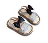 2026 Sandali per bambini Sandalo Glitter Fiocco Per Suola Morbida, Antiscivolo, Scarpe Estate Casual Per Bambini Eleganti Comfort Sandali leggeri, argento, 9.5-10Jahre