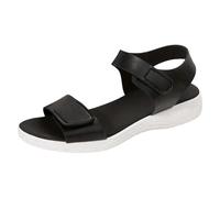 2026 Sandali per le Donne Delle Donne Piatto Commercio Estero Tacco Basso Scarpe Estive Roma Spiaggia Una Parola Femminile Casual, Nero , 37.5 EU