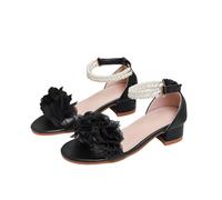 2026 Sandali & Slides Sandali Ragazza Con Perline, Sandali Elegante Infradito Con Tacco Per Bambini, Eleganti Per Estate Comode Scarpe Estate Leggere, Nero , 11 Jahre